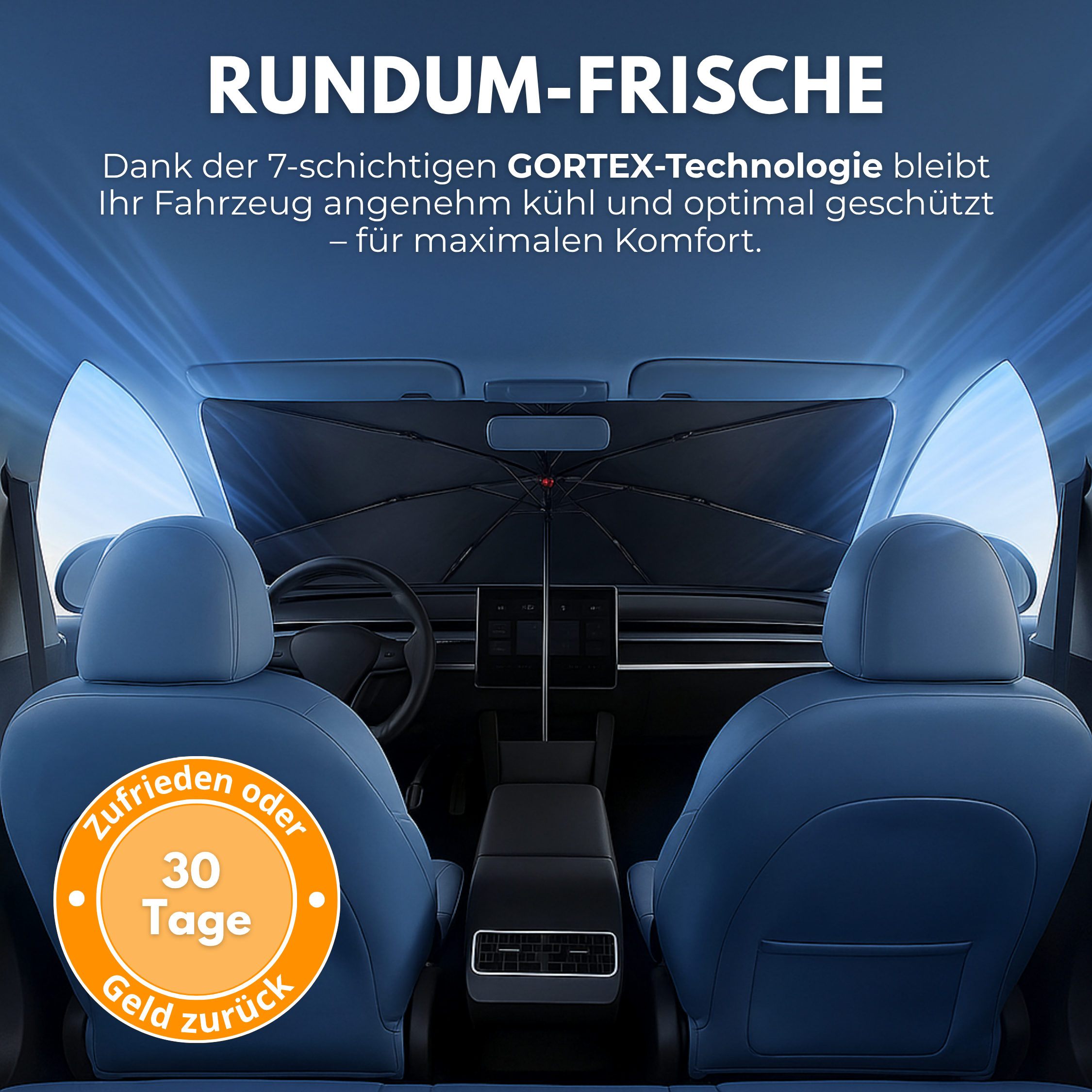 UVX26 PRO™ Sonnenblende – Bis zu 30 °C weniger Hitze im Fahrzeuginnenraum
